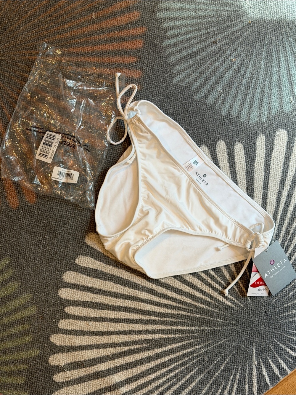 Athleta-White Notsostring Adjustable Tie Bikini Bottom NWT